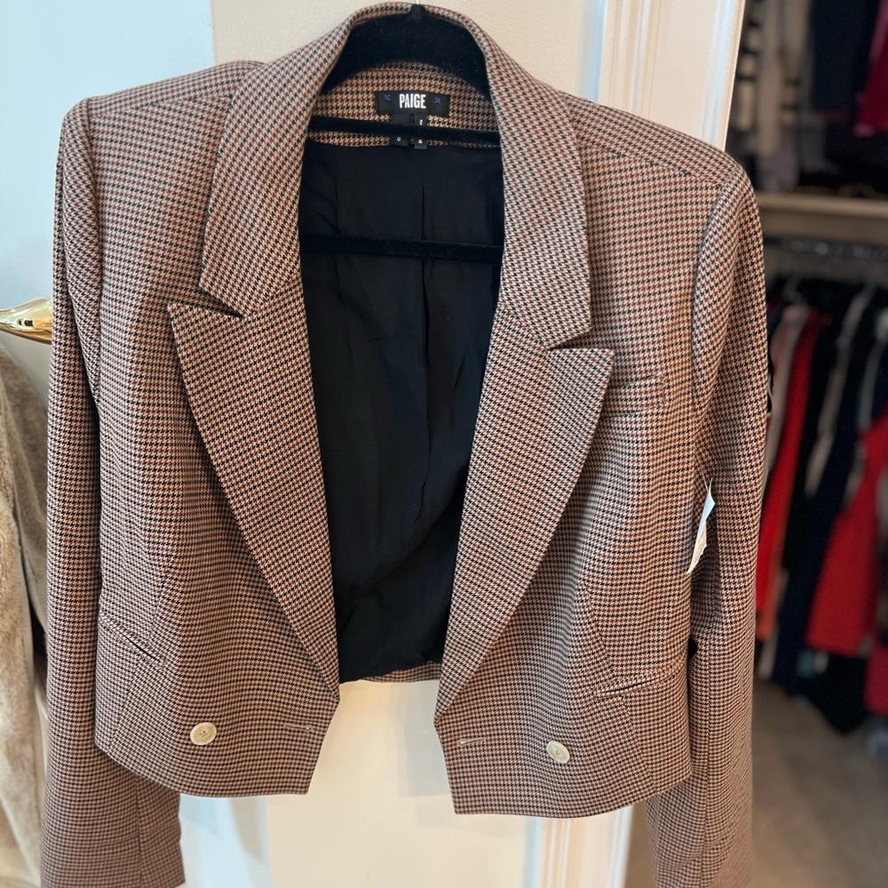 Paige Eclipse Houndstooth Cropped Jacket - image 2